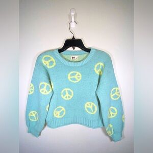 SO Women's Mint Green Peace Sweater